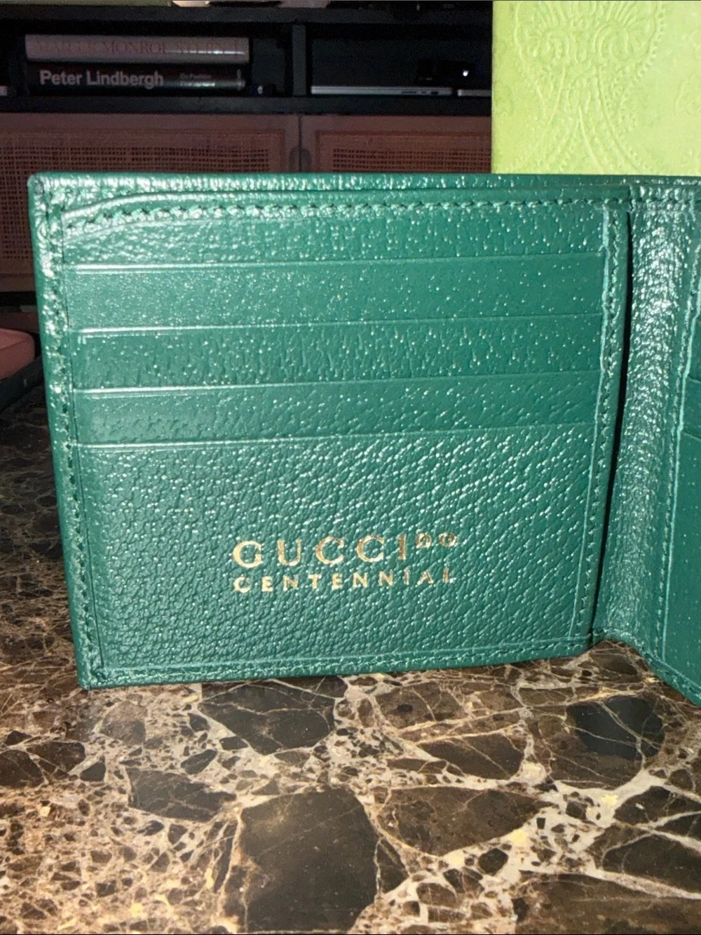 Gucci Green Leather Centennial Bi Fold Wallet 100 - Exclusive Limited Edition